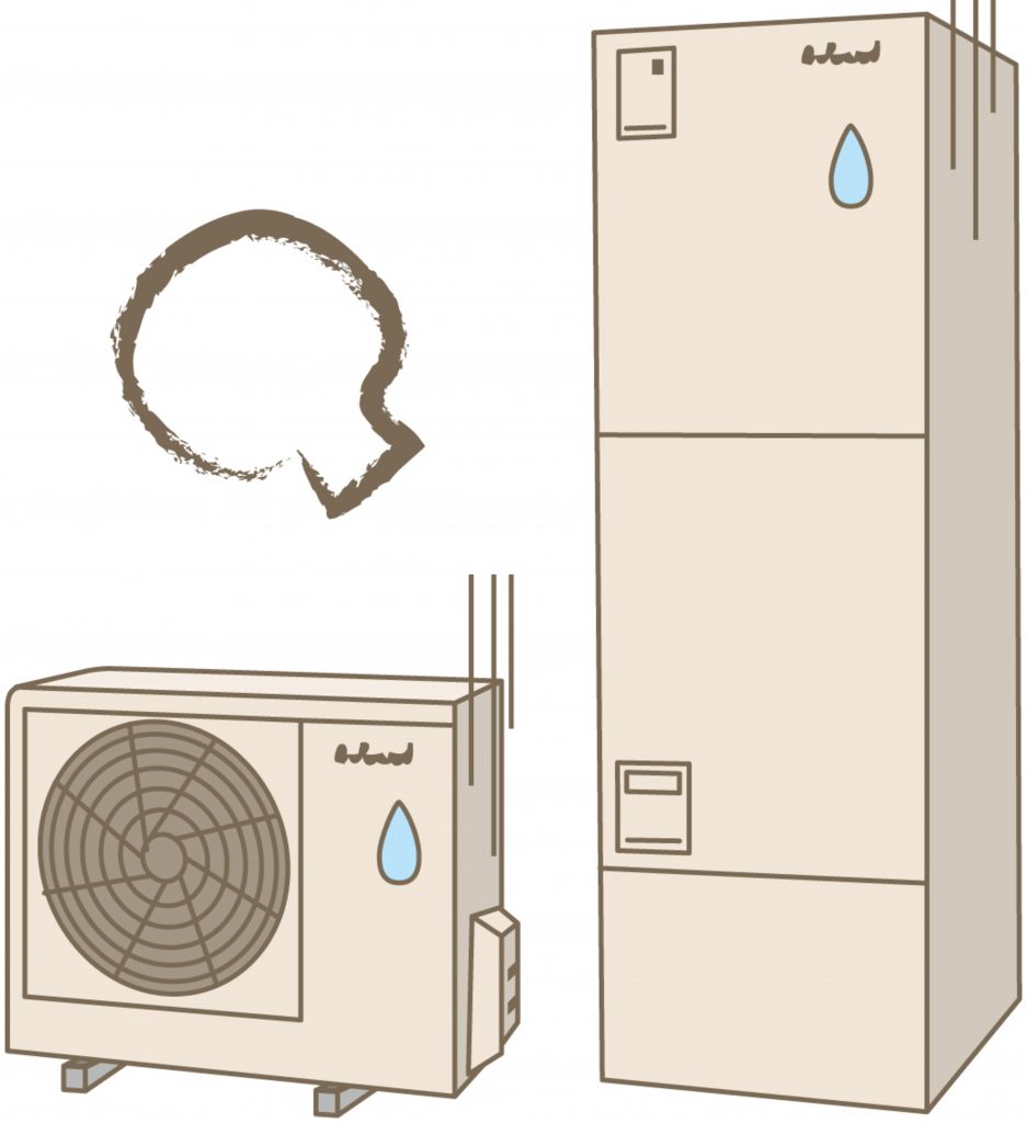 イラスト　給湯器が初期故障をしているイメージ