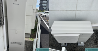 大阪府大阪市生野区でパナソニック「HE-S46LQS」を設置～隣の敷地からタンクを搬出入～＜エコキュート交換工事例＞