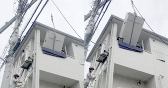 【動画あり】埼玉県川口市でダイキン「EQX37XFTV」を設置～クレーンで2階ベランダ設置のEQを交換～＜エコキュート交換工事例＞