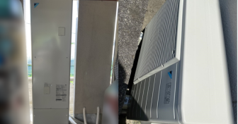 大阪府東大阪市でダイキン「EQ46WFV」を設置～ストックヤードに設置されたEQを交換～＜エコキュート交換工事例＞