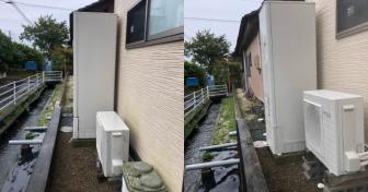 福島県いわき市でダイキン「EQ46VFHV」を設置～用水路脇で交換～＜エコキュート交換工事例＞