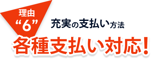 理由6、充実の支払い方法!各種支払い対応!